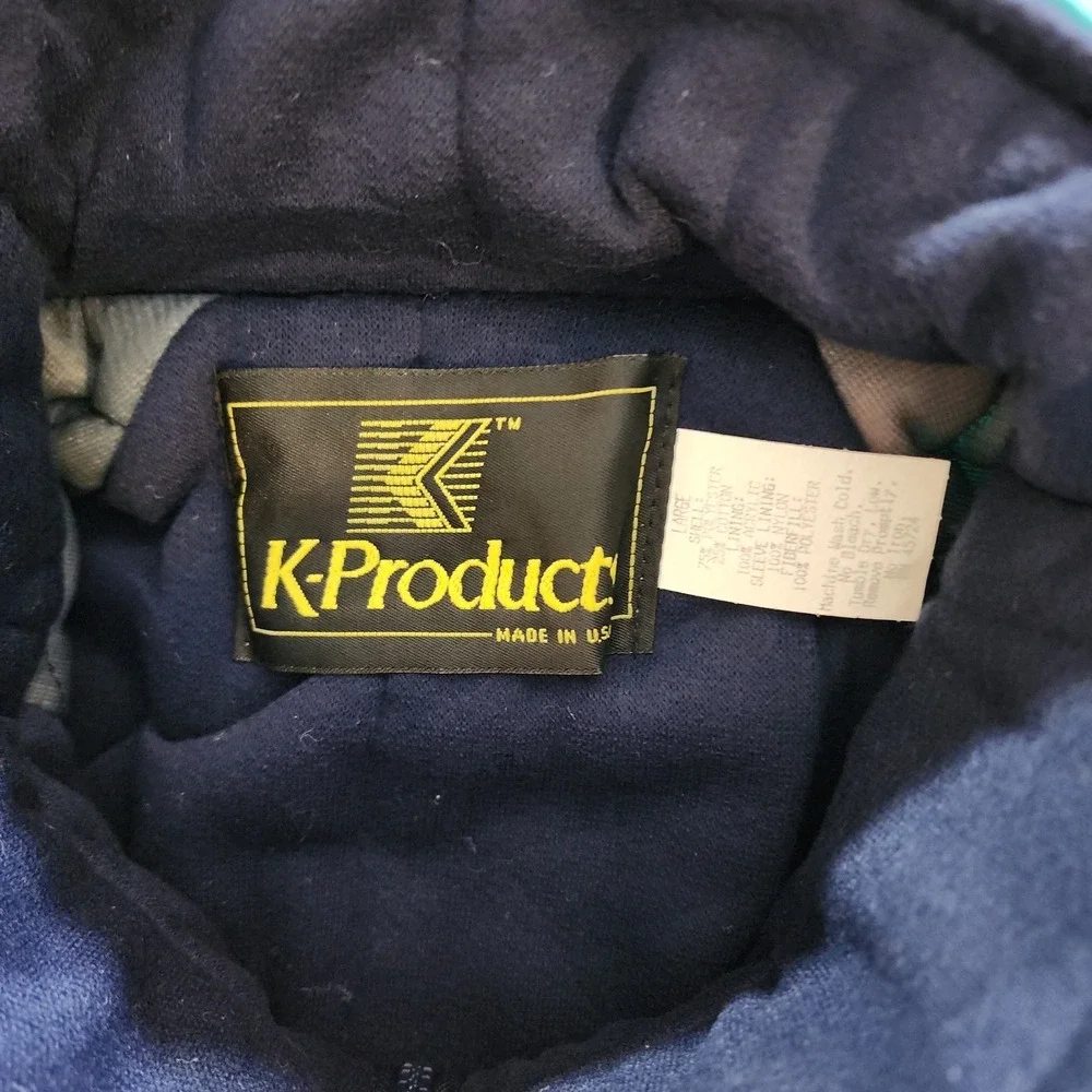 Vtg 90s Pepperidge Farm Jacket K-Products Made in USA Deadstock Teal Navy Men L